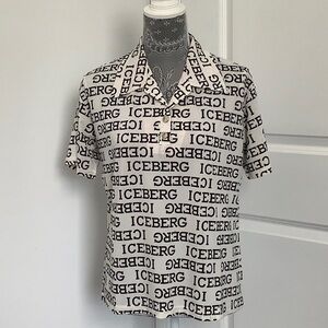 Iceberg Woman’s Black and White Short Sleeve Tee, Size L